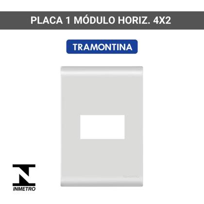 Imagem de Placa 1 Módulo Horizontal 4x2 c/ Suporte Branco LIZ Tramontina 57106/204