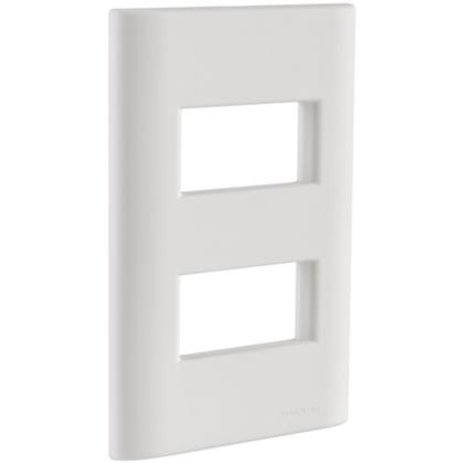 Imagem de Placa 2 Postos Afastados Tramontina Giz Com Suporte Branco Soft Touch Tramontina