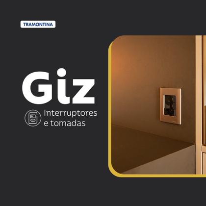 Imagem de Placa 2 Postos Afastados Tramontina Giz Com Suporte Preto Soft Touch Tramontina