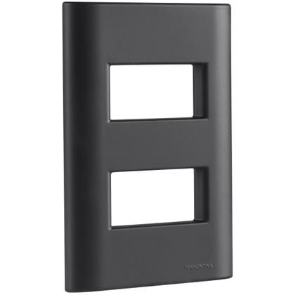 Imagem de Placa 2 Postos Afastados Tramontina Giz Com Suporte Preto Soft Touch Tramontina