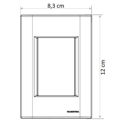 Imagem de Placa 2 Postos Afastados Tramontina Giz Com Suporte Preto Soft Touch Tramontina