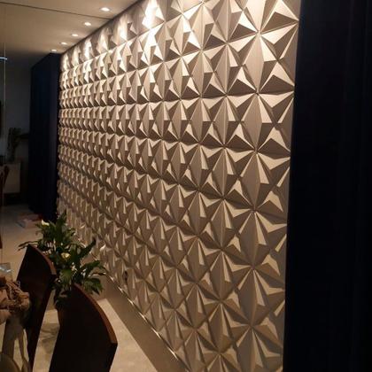 Imagem de Placa 3d Decorativa Revestimento Autocolante Plástico PVC Auto Relevo Bruxelas Estrelar