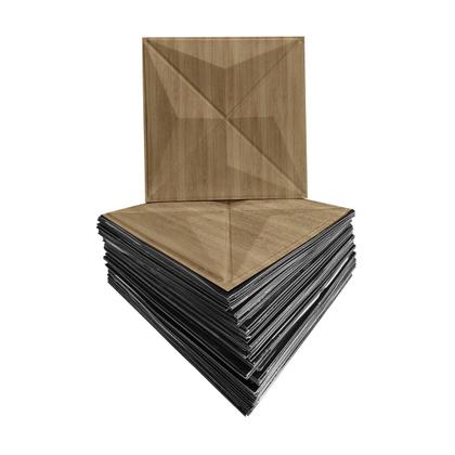 Imagem de Placa 3D Geométrica Bruxelas De Madeira Clara Revestimento Para Parede