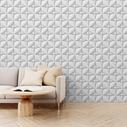 Imagem de Placa 3D PVC Pétala Painel Decorativo 25x25cm Kit 50 Placas