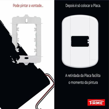 Imagem de Placa 4 X 2 - 1 Modulo Horizontal C/ Tampa Parafusos Blanc+ - Fame