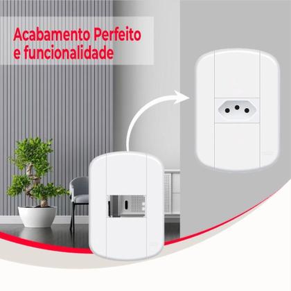 Imagem de Placa 4 X 2 - 1 Modulo Horizontal C/ Tampa Parafusos Blanc+ - Fame