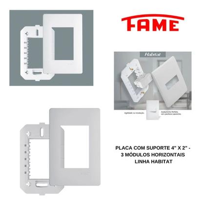 Imagem de Placa 4x2 03 Módulos Com Suporte SH  - Fame
