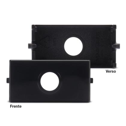 Imagem de Placa 4x2 1 Posto Preta + 1 Módulo Saida Fio Ebony Infiniti Margirius