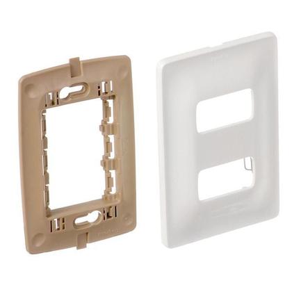 Imagem de Placa 4x2 2 Módulos Com Suporte Branca 680182 Pial Zeffia