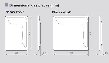 Imagem de Placa 4x2 2 Módulos Com Suporte Branca 680182 Pial Zeffia