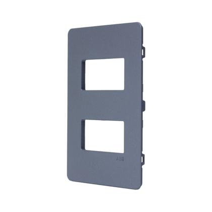 Imagem de Placa 4x2 2 Modulos Separados Horizontal N1372.2 GF Grafite, Linha Unno Life, ABB