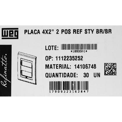 Imagem de Placa 4x2 2 Posicoes Refinatto Weg Branco