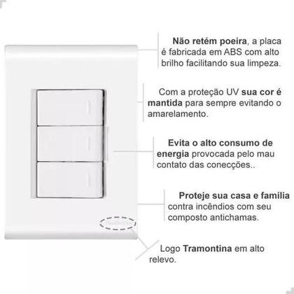 Imagem de Placa 4x2 + 3 interruptores simples 10a/250v