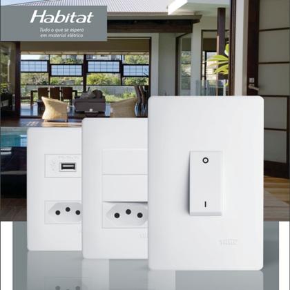 Imagem de Placa 4x2 3 módulos com suporte fame habitat