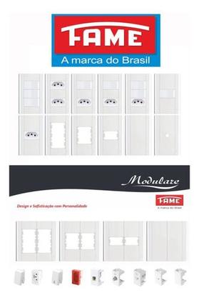 Imagem de Placa 4x2 Cega Com Suporte Fame Modulare Branca
