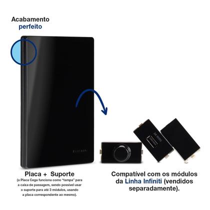 Imagem de Placa 4x2 Cego com Suporte Ebony Infiniti