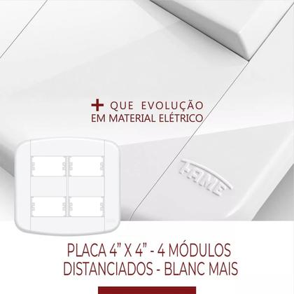 Imagem de Placa 4x4 -4 Módulos C/ Suporte + Parafusos Fame Kit 4 Unid.