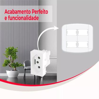 Imagem de Placa 4x4 -4 Módulos C/ Suporte + Parafusos Fame Kit 4 Unid.