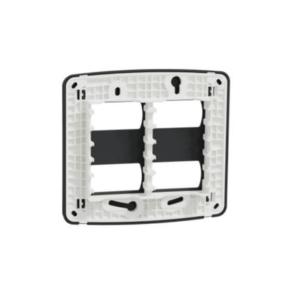 Imagem de Placa 4X4 4 Módulos+Suporte Grafite Miluz S3B77441 Schneider