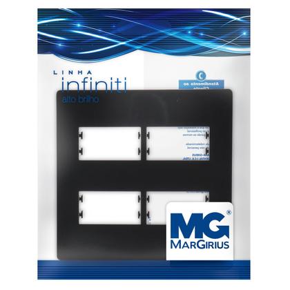 Imagem de Placa 4x4 4 Postos Separados com Suporte Ebony Preto Infiniti MarGirius