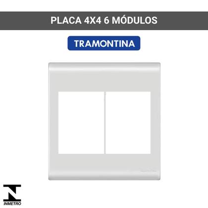 Imagem de Placa 4x4 6 Módulos c/ suporte 4x4 Liz Tramontina 57106/031