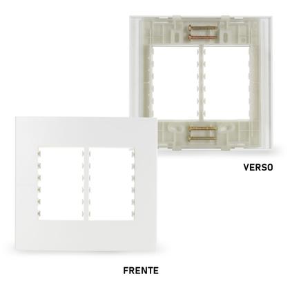 Imagem de Placa 4x4 com Suporte 6 Postos Branco Fosco Clean MarGirius