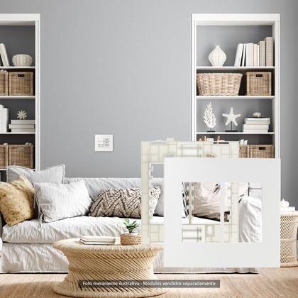 Imagem de Placa 4x4 com Suporte 6 Postos Branco Fosco Clean MarGirius