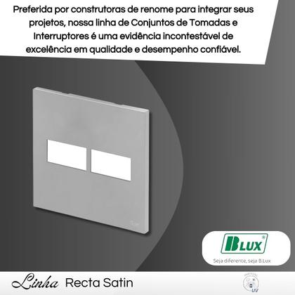 Imagem de Placa 4x4 Para 2 Módulos Recta Santin Prata Com Suporte B.Lux