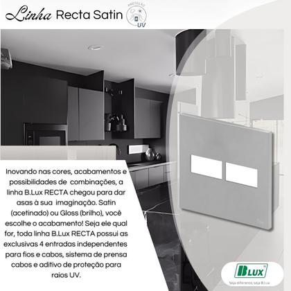 Imagem de Placa 4x4 Para 2 Módulos Recta Santin Prata Com Suporte B.Lux