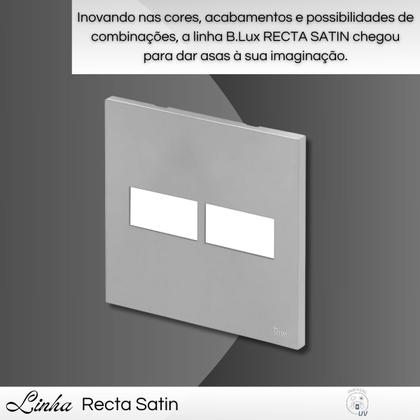 Imagem de Placa 4x4 Para 2 Módulos Recta Santin Prata Com Suporte B.Lux