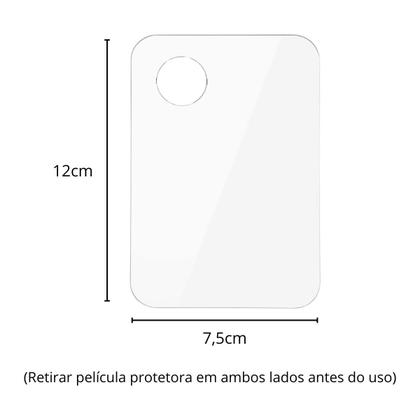 Imagem de Placa Acrílico Para Maquiagem Retangular De Mão Mistura Base Corretivo