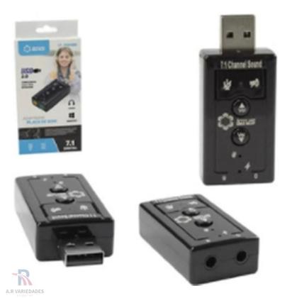 Imagem de Placa Adaptador De Som Usb 7.1 Canais Audio P2 Mic Usb Pc