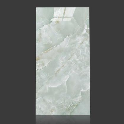 Imagem de Placa Adesiva de Parede 30x60cm 3d Autocolante Mármore Branco Esmeralda Vinílico Lavável Quarto Sala