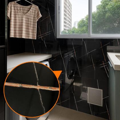 Imagem de Placa Adesiva Flexível para Parede Mármore Raio Negro 30x60cm