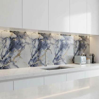 Imagem de Placa Adesiva Marmore 3D Kit 10 uni Papel de Parede Autocolante Obra Reforma Casa Quarto Sala Cozinha Ambiente Moderno