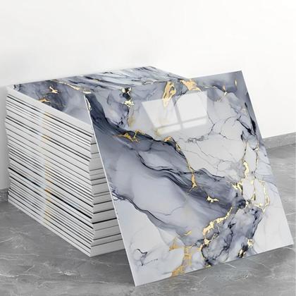 Imagem de Placa Adesiva Marmore 3D Kit 10 uni Papel de Parede Autocolante Obra Reforma Casa Quarto Sala Cozinha Ambiente Moderno