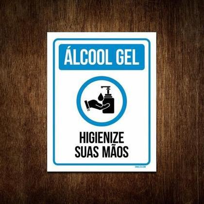 Imagem de Placa - Álcool Gel, Higienize Suas Mãos, Prevenção (27X35)