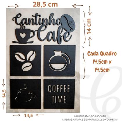 Imagem de Placa Aplique Painel Decorativo Cantinho Do Café Quadro Mdf