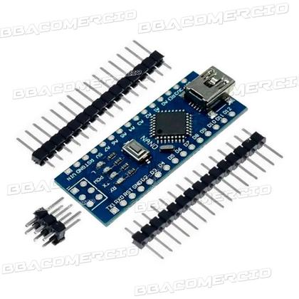 Imagem de Placa Arduino Nano Com Conector V3 Pino Sem Solda Atmega328p