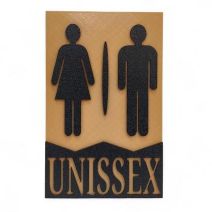 Imagem de Placa Banheiro Unissex Sinalização Sanitário Decorativa