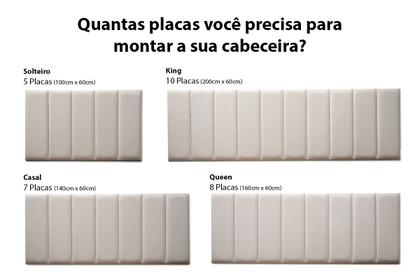 Imagem de Placa Cabeceira Modulada Adesiva Estofada 20cm x 60cm Unidade - Várias cores