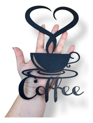 Imagem de Placa Cantinho Do Café Xicara E Coração Decoração Parede