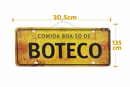 Imagem de Placa Carro Decorativa Enfeite Comida Boa Só de Área de Lazer Mdf Madeira