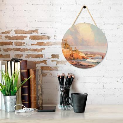 Imagem de Placa circular de madeira redonda inacabada de 30 cm com cordas DIY Crafts