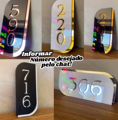 Imagem de Placa com Número residencial em Acrílico 20cm apartamento casa prédio comércio personalizada