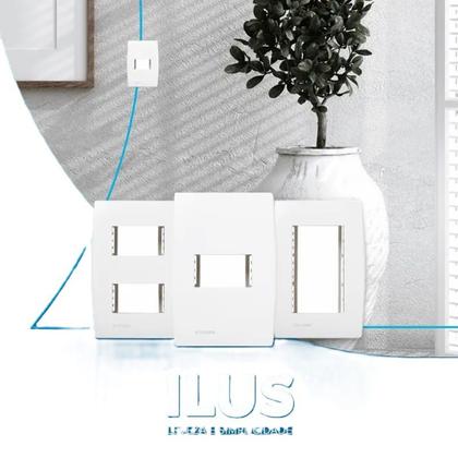 Imagem de Placa Com Suporte 1 Seção Vertical 4 x 2 Branca LINHA ILUS 5TG99022 SOPRANO 