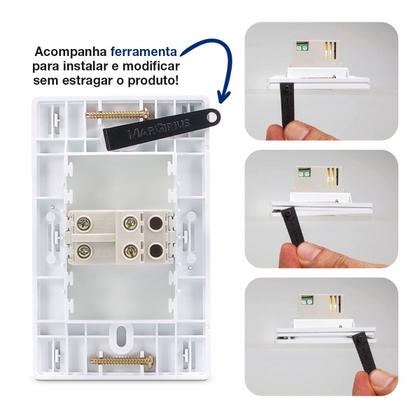 Imagem de Placa com suporte 4x2 3 Postos Infiniti Branco Margirius