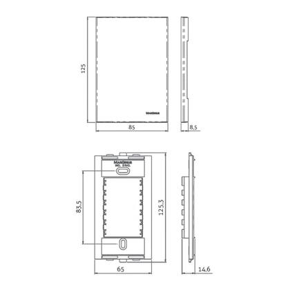 Imagem de Placa com Suporte MarGirius Sleek Colors 4x2 para 1 Módulo Horizontal Cinza
