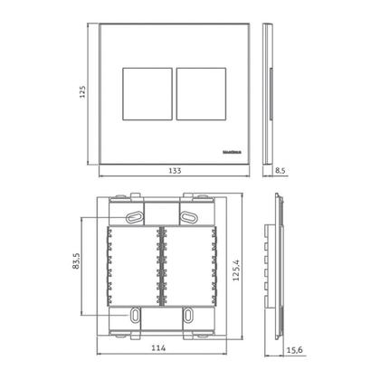Imagem de Placa com Suporte MarGirius Sleek Colors 4x4 para 6 Módulos Horizontais Grafite