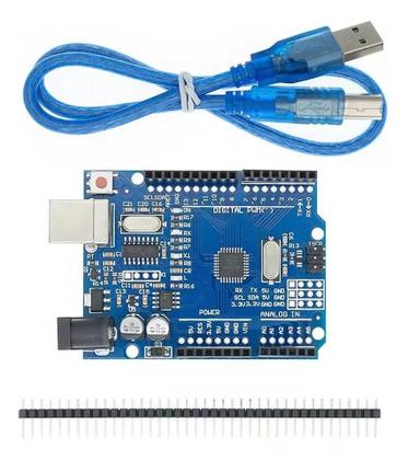 Imagem de Placa Compatível Arduíno Uno R3 Atmega328 + Cabo Usb Com Nfe